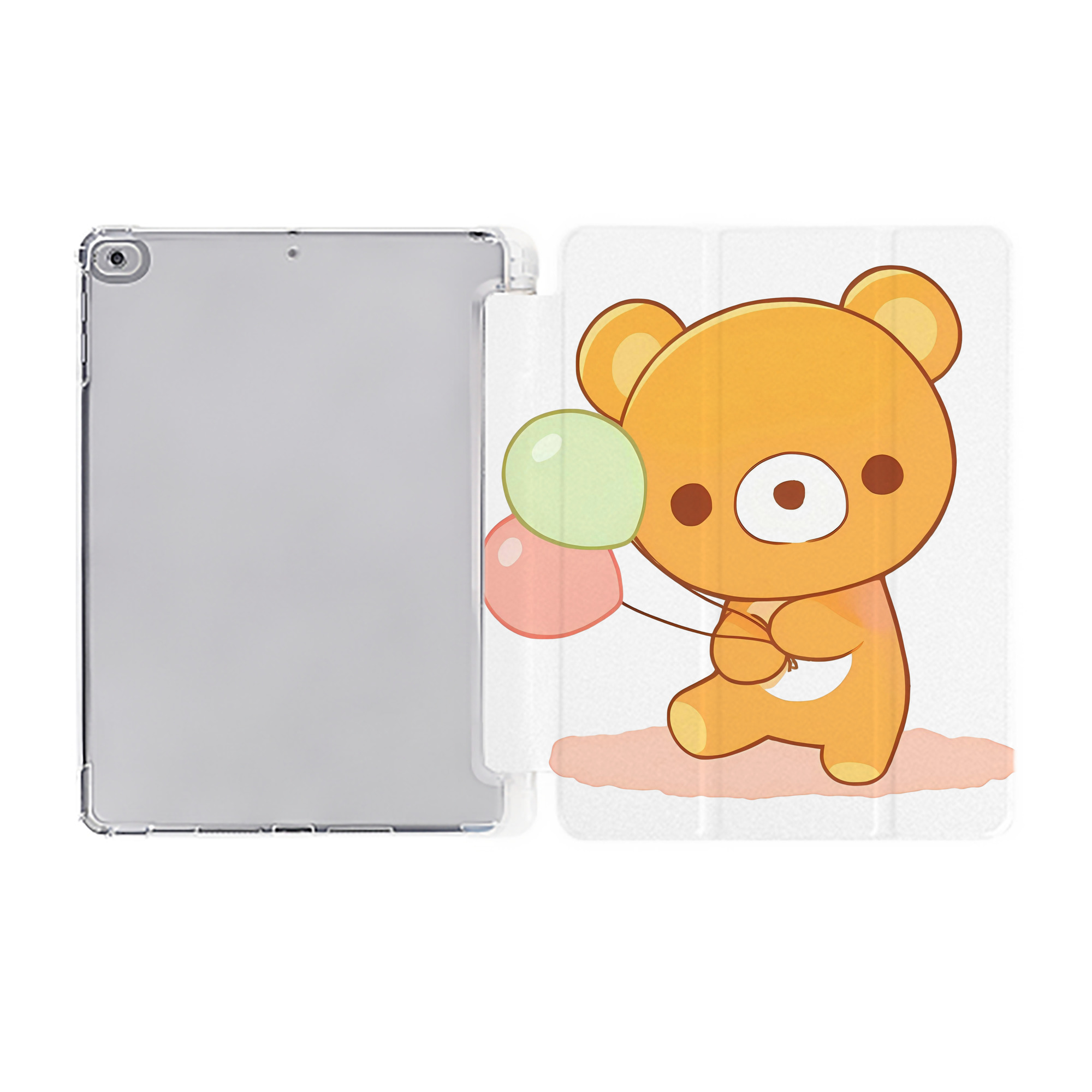 （画像用） リラックマ リラックマ キイロイトリ Rilakkuma Korilakkuma Kiiroitori IPad ケース ペン収納付き 三つ折りスタンド PUレザー×シリコン 対応機種9.5/10.5/10.9インチ